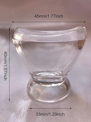 Miniatura 3 de 2 vasos de cristal transparente para enjuague de ojos, limpieza con recipiente de almacenamiento, juego de 2