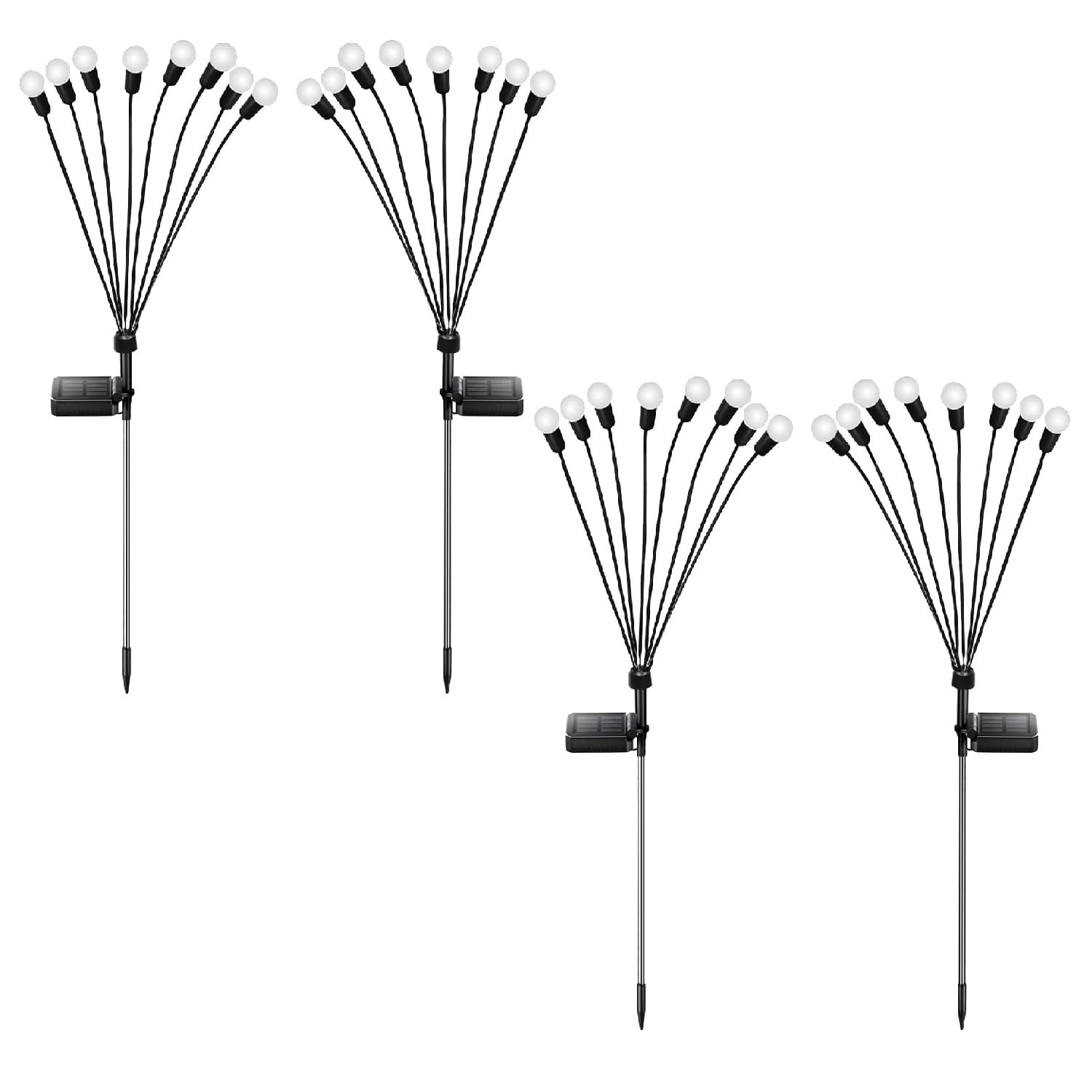 GIGAWATTS 4 Pcs Firefly 8 LED Solar Garden Light Automatic Waterproof Lawn Ground Diwali & Festival Decoration Lamp for Outdoor Indoor Backyards Pathways Campgrounds (Multicolor) - Image 5 thumbnail