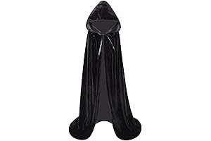 Kids Velvet Cloak Cape & Hooded Black Cloak Costume