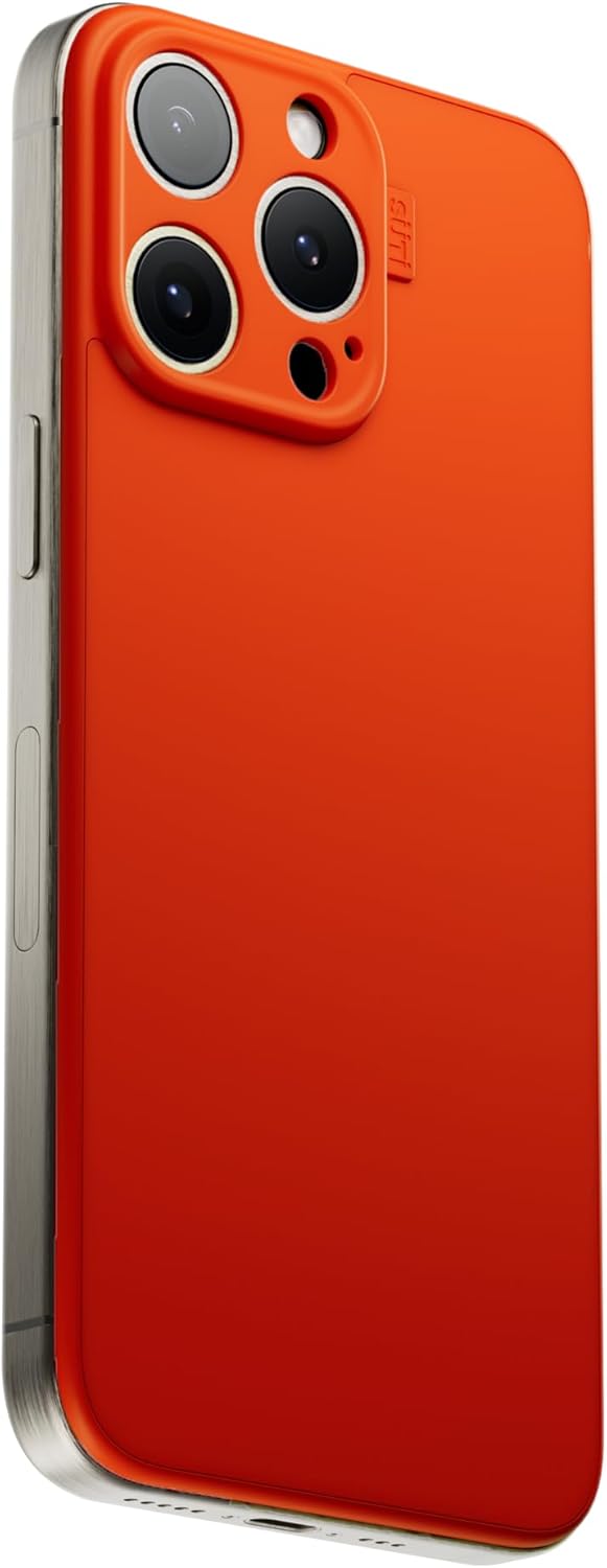 Better Than a Phone Case - Suti PhoneBack MagSafe Compatible Magnetic Back Cover for iPhone 16 Pro Max - Ultra-Thin Slim Protection, Alpine Orange Silicone