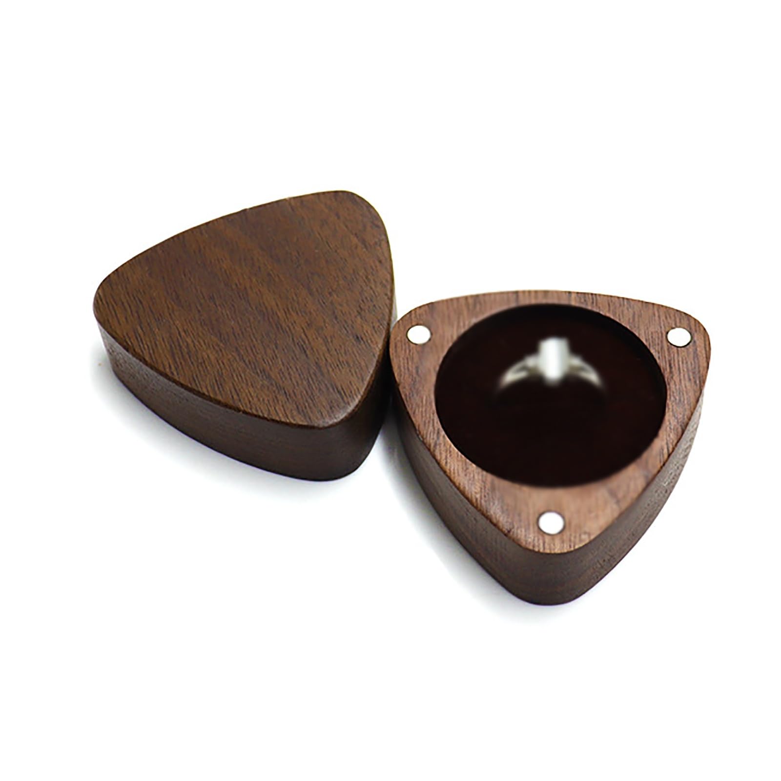 DUMRALBQE Wooden Ring Box Creative Wooden Storage Box Pair Ring for Storage and Placement(Coffee)
