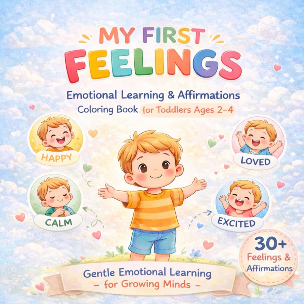 My First Feelings: Emotional Learning & Affirmations Coloring Book for Toddlers Ages 2–4: A Gentle Social Emotional Learning Coloring Book to Help Preschoolers Recognize and Express Big Feelings