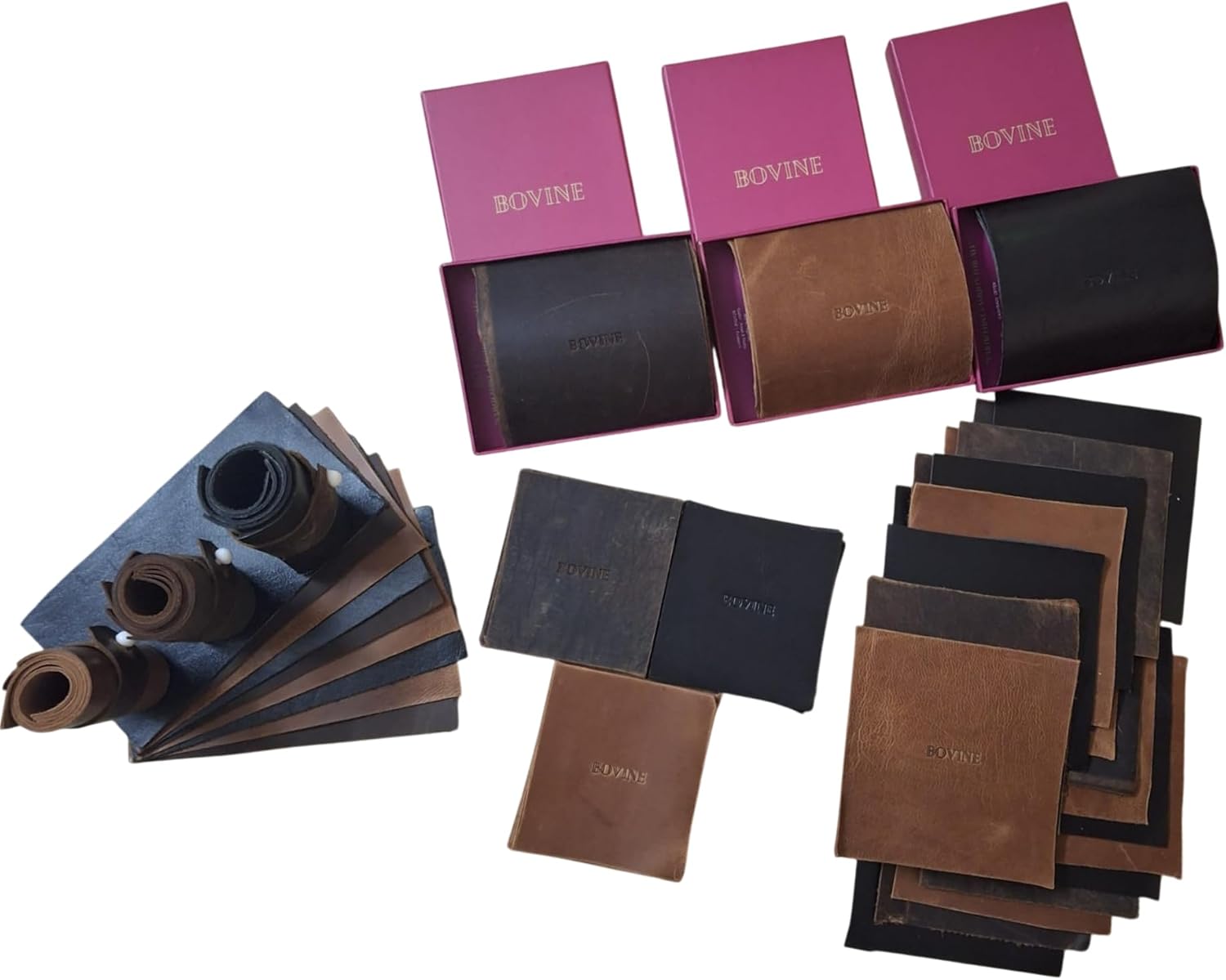 1LB Bulk Leather 60 Pcs Wholesale Leather Craft Supplies 1MM Thickness Mixed Earth Tone Colors Precut in 3 Sizes Genuine Leather Scraps for Crafts by Indian Bovine (Vegetable Tanned Leather)