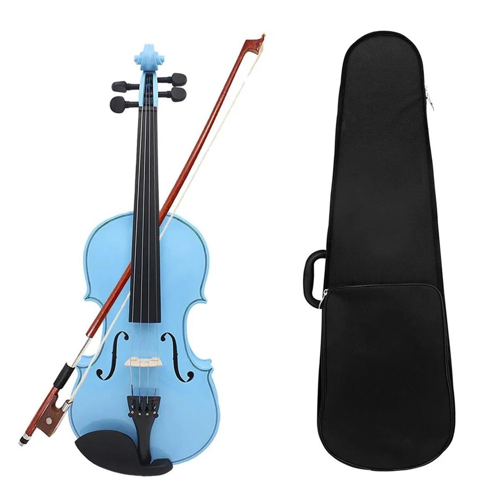 Violino Set Di Violini Per Strumenti A Corde Per Acustico Per Principianti Professionisti Blu 4/4 Con Custodia Per Arco(Violin)