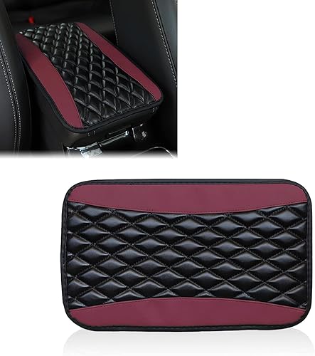 1 funda para consola central de automóvil, de piel sintética, protector de caja de asiento para reposabrazos de automóvil, universal, impermeable,