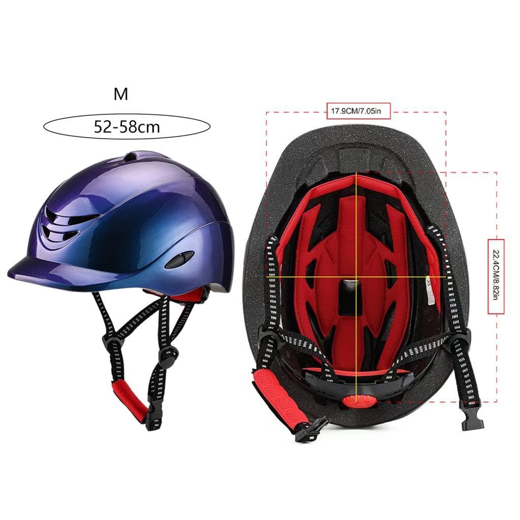B Baosity Casco de Equitación Ligero de Material PC Gorro Ecuestre Protector con Forro Lavable Accesorio Ajustable para Montar Apto para Adultos Deportes