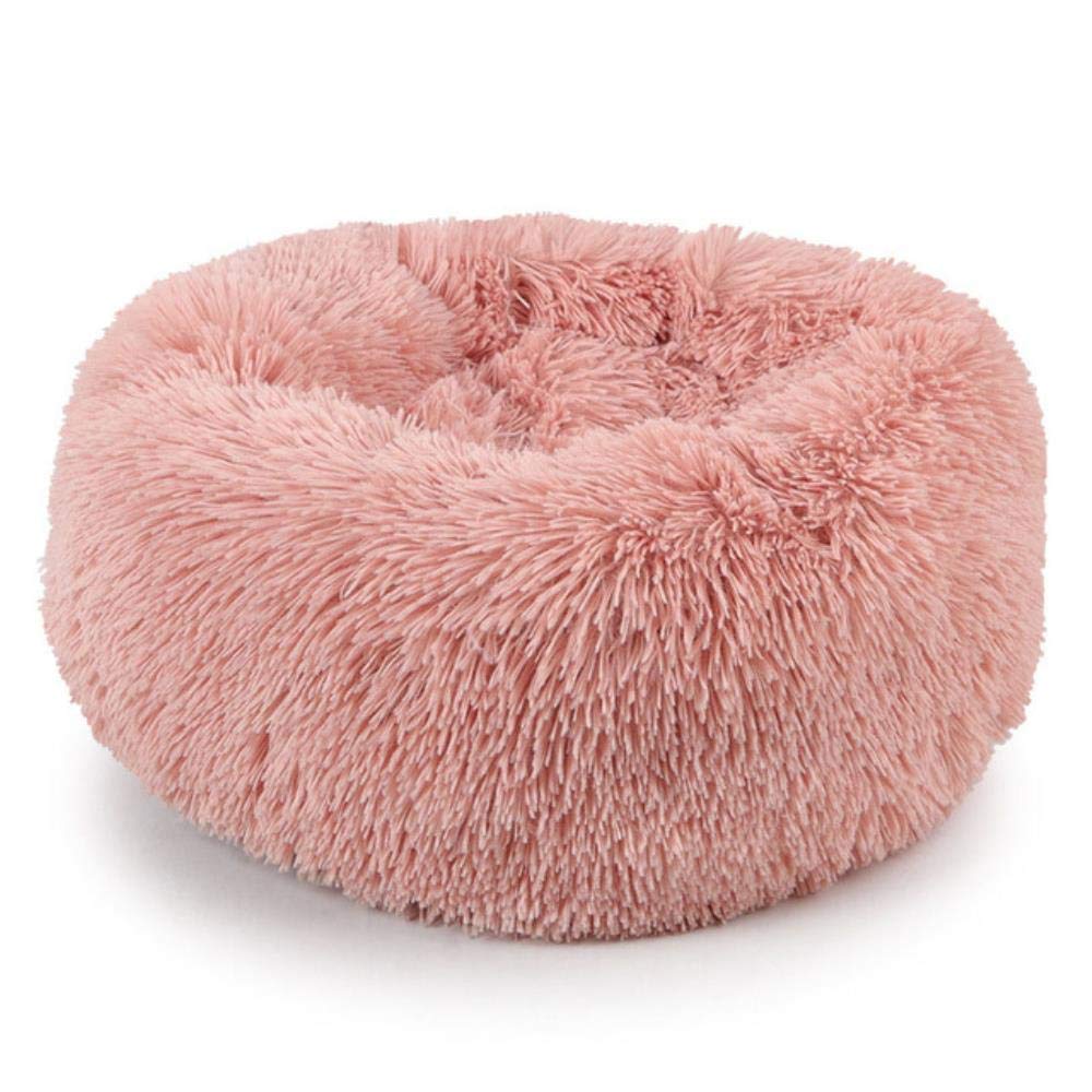 Lit chat rose 50cm anti stress en peluche pour couchage doux