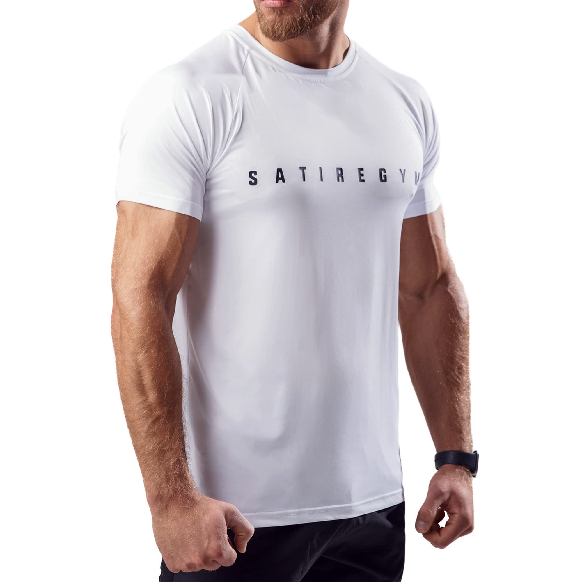 Satire Gym Fitness Shirt als Activewear für Herren - Sport Shirts Männer & Trainingshirt als Fitness-Bekleidung- Gym Shirt als Kurzarm Sportbekleidung