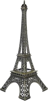 DOITOOL Eiffel Tower LED Ornament, Small Antique Bronze Metal Pa-ris Model