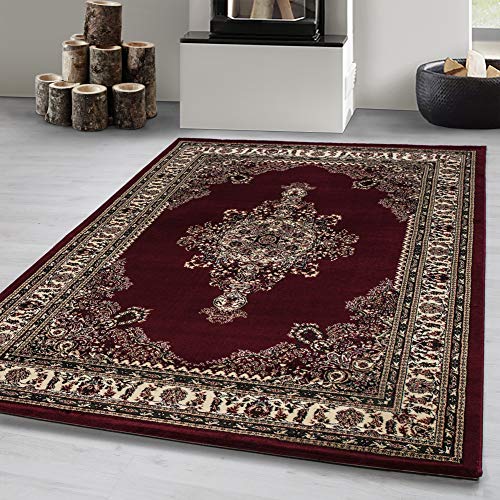 Carpetsale24 Teppich Wohnzimmer Traditioneller Orientalisch Design Rot 80 x 150 cm - Kurzflor...
