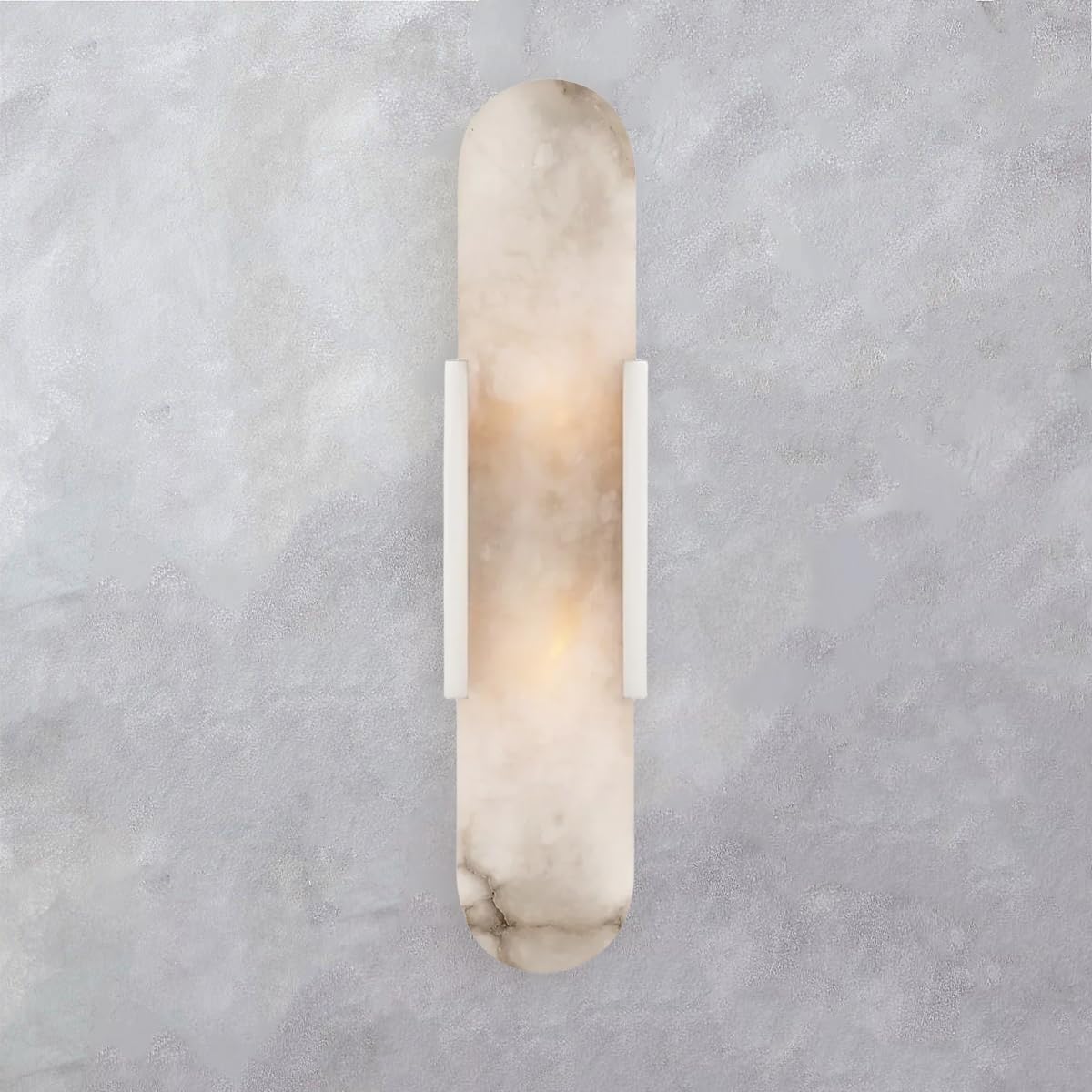 Alabaster Elegance Backplate Sconce, Alabaster Elongated Sconce, Vanity ...