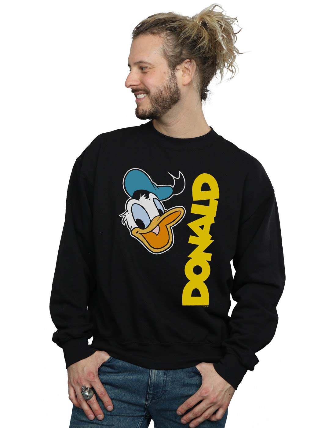 Absolute Cult Men's Black Disney Donald Duck Greetings Sweatshirt Large