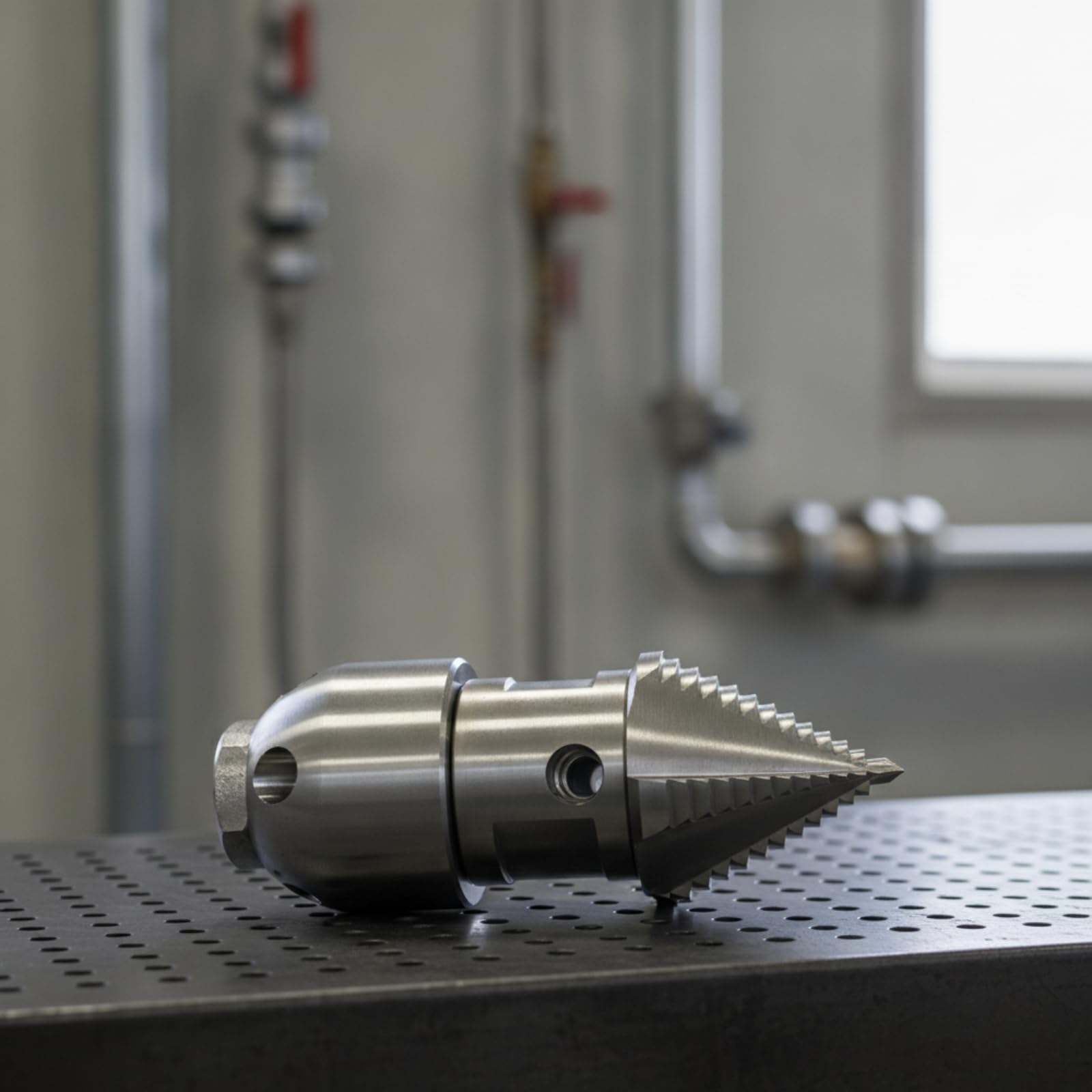 Ugello Rotante Alta Pressione Durevole Ugello in Acciaio Inox con Inserto in Ceramica Compatto per Autospurghi, Pulizia Fognature, G3/4