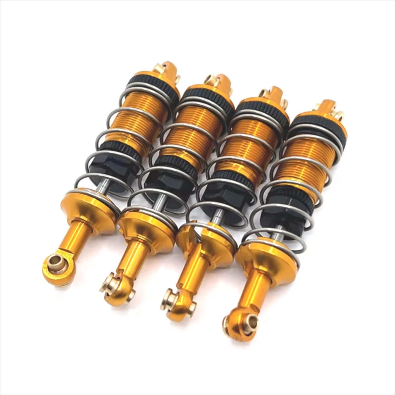 Amortiguadore Coche RC para MJX 14301 14302 1/14 4 Piezas De Amortiguadores Hidráulicos Delanteros Y Traseros De Repuesto Y Accesorios De Metal para Coche De Control Remoto(Yellow)