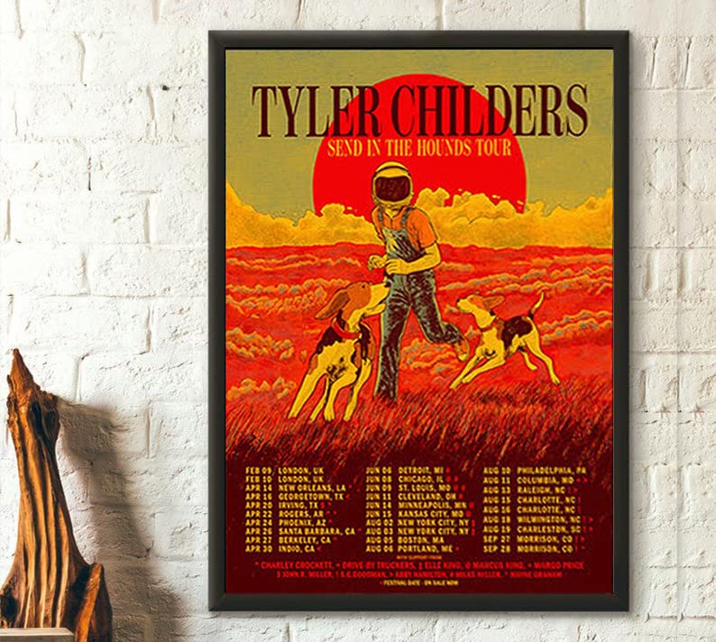 2023 Tyler Childers Tour Poster, Send In The Hounds Tour Poster