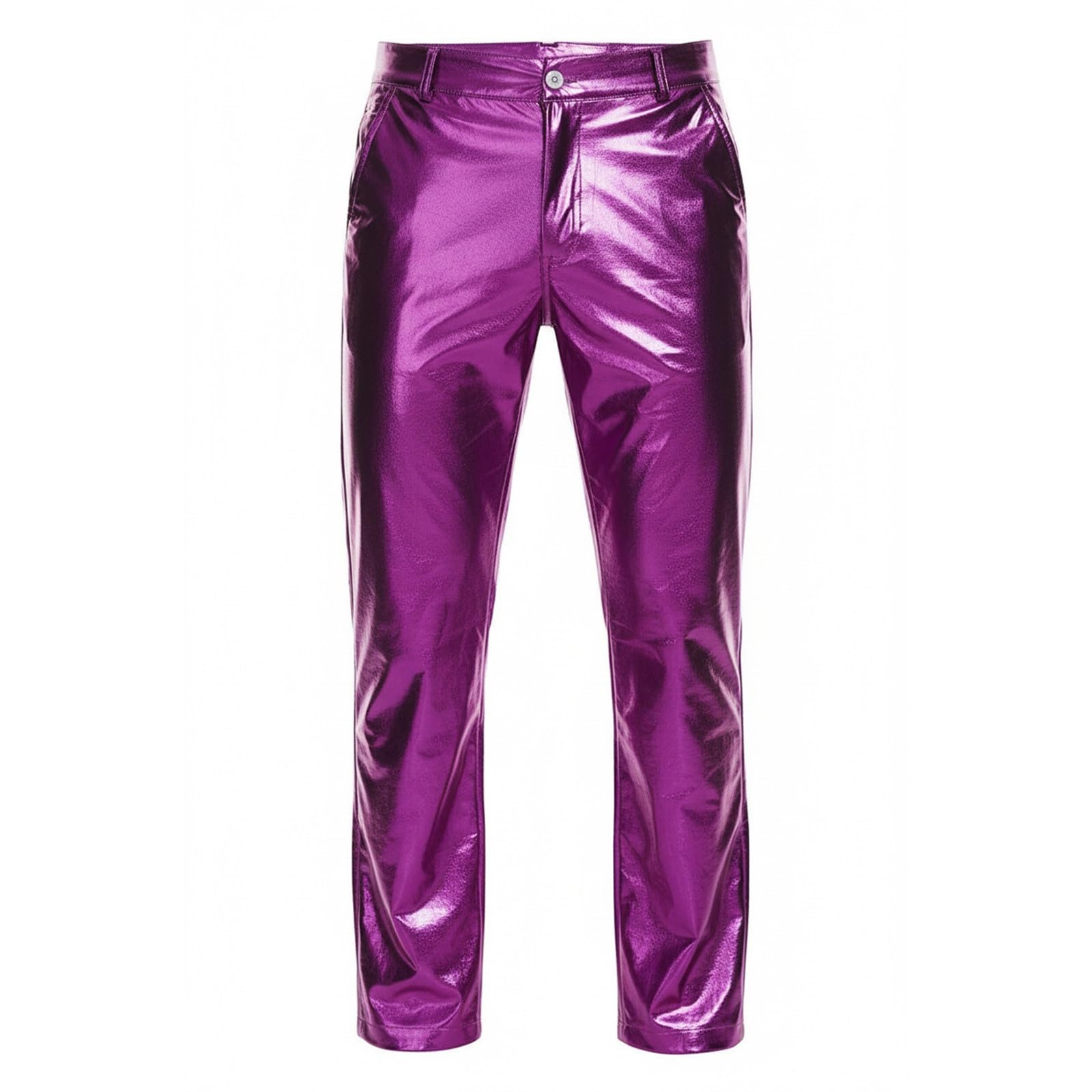 Generisch Herren Outdoor Cargohose Glänzende Metallic-Discohose mit geradem Schnitt für Herren perfekt für Partys Tanznächte Clubabende Bequeme Passform für lässige Anlässe