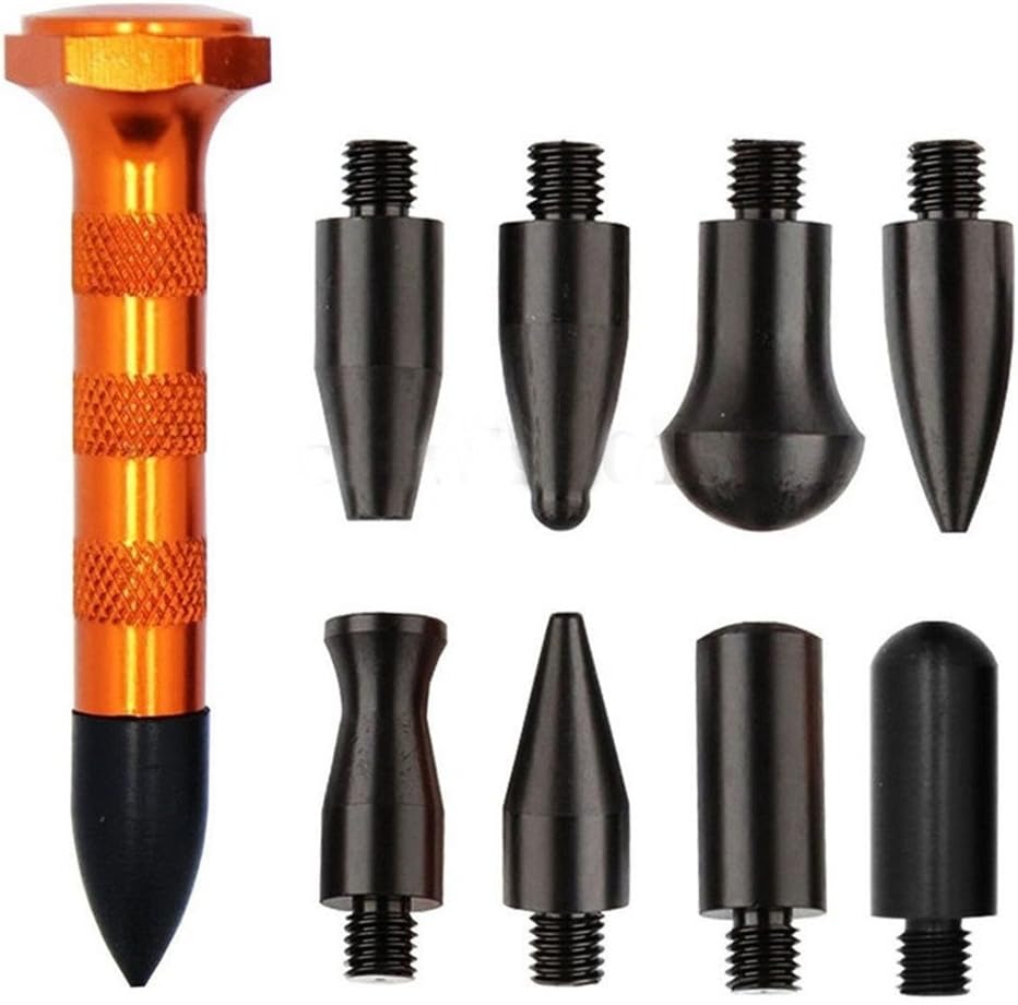 GS DIY Paintless Dent Repair Kit Metal Tap Down Pen with 9 Heads Tips Dent Removal Tools