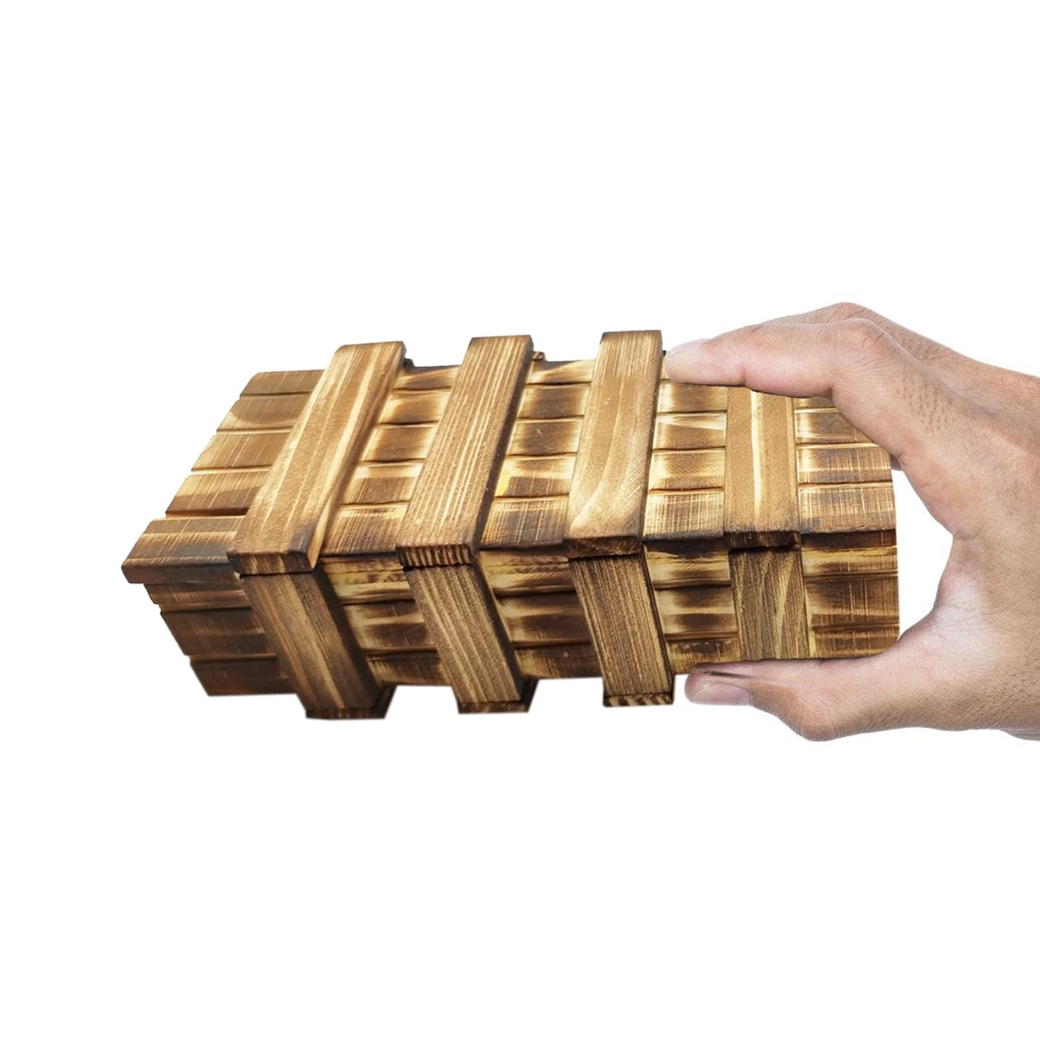 Confezione regalo in legno Nizirioo, 2 pezzi, scatola regalo magica per regali in denaro, con 2 scomparti sicuri, grande enigma per regali in denaro, buoni, gioielli, gioco d'azzardo