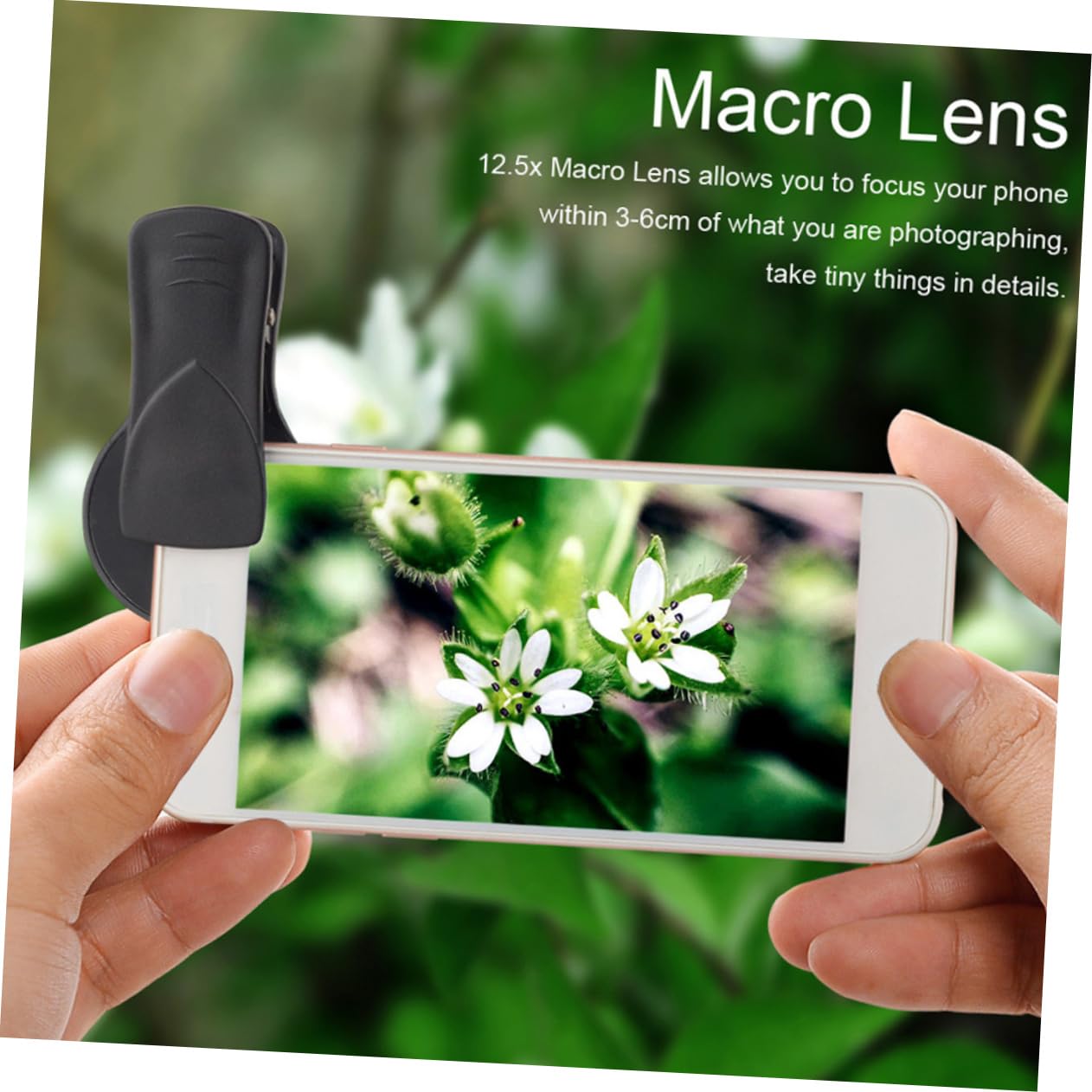 Housoutil 1 Phone Macro Wide Angle Lens Set 0.45x Distortionless 12.5X Macro Compatible Universal Mobile Camera Lens
