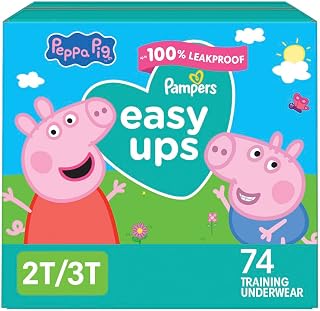 Pampers Training Pants - Easy Ups Girls & Boys - Size 2T-3T, 74 Count, Peppa Pig Potty Underwear (Packaging May Vary)