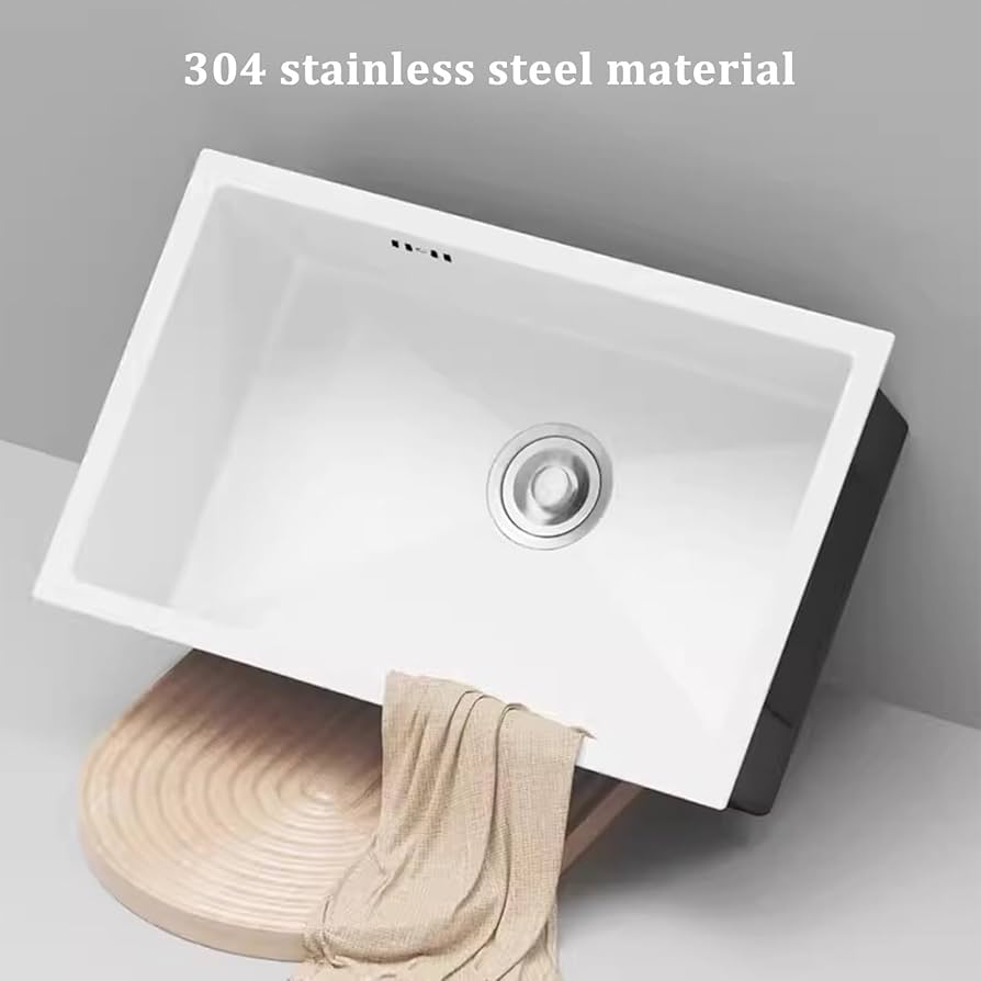 Amazon.co.jp: ホワイトステンレスシンクキッチンシンク ホワイト蛇口