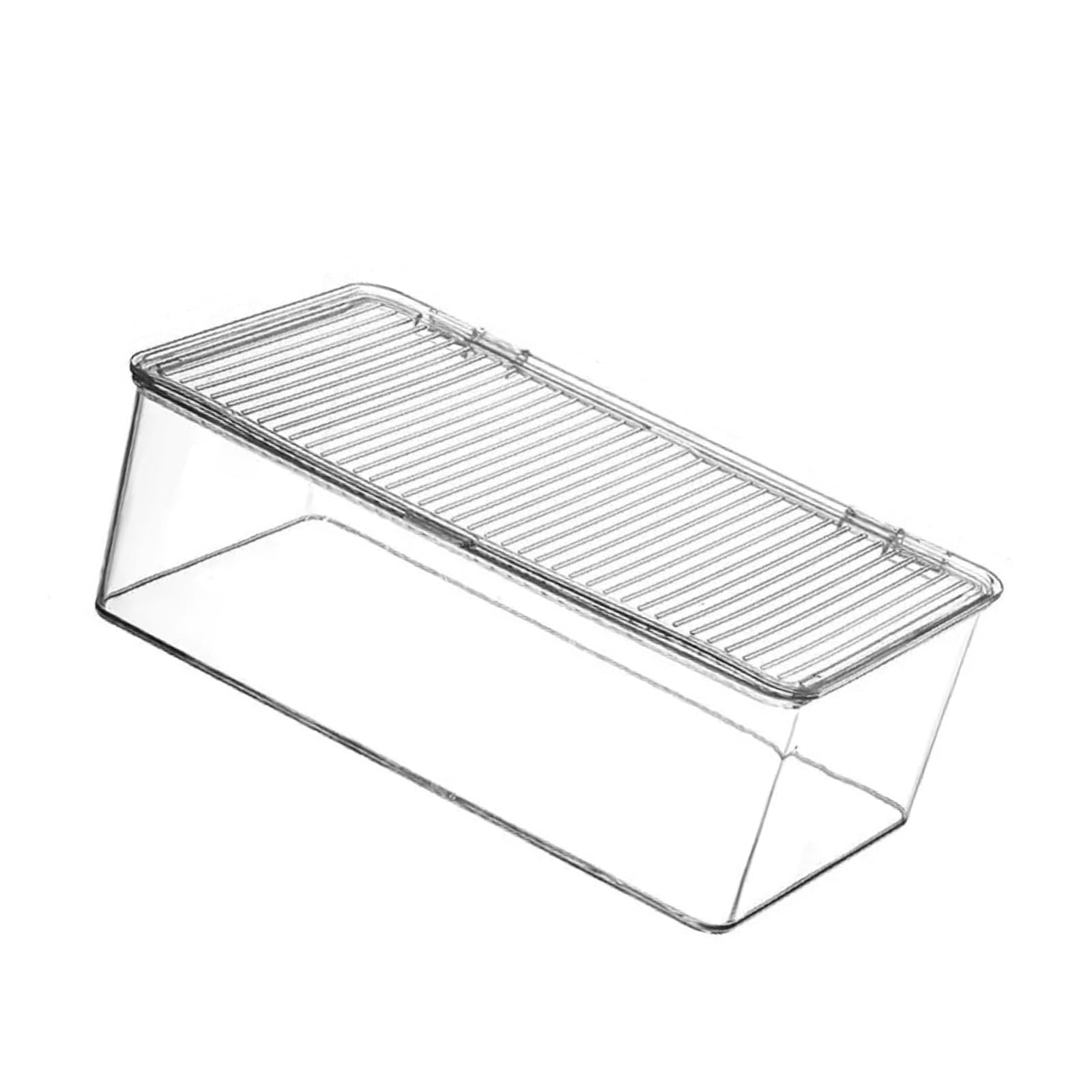 Hsioluted Multipurpose Stackable Clear Plastics Container with Lid, Space-Efficient Organizers for Garage Shelf Space Saving Cabinet Storage Box