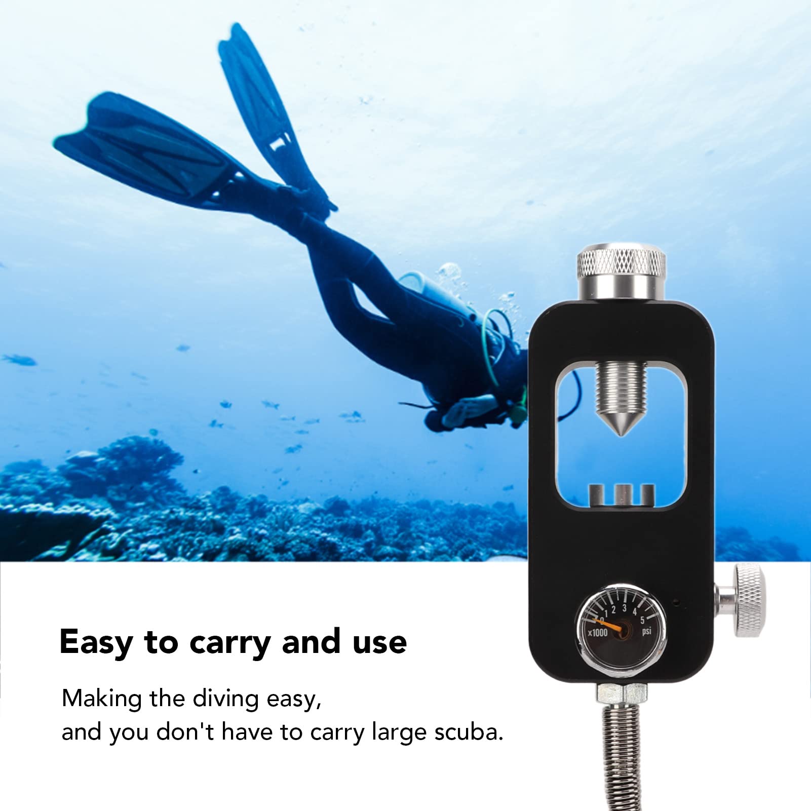 Adattatore Per Ricarica Bombole Subacquee - Con Manometro E Tubo Flessibile