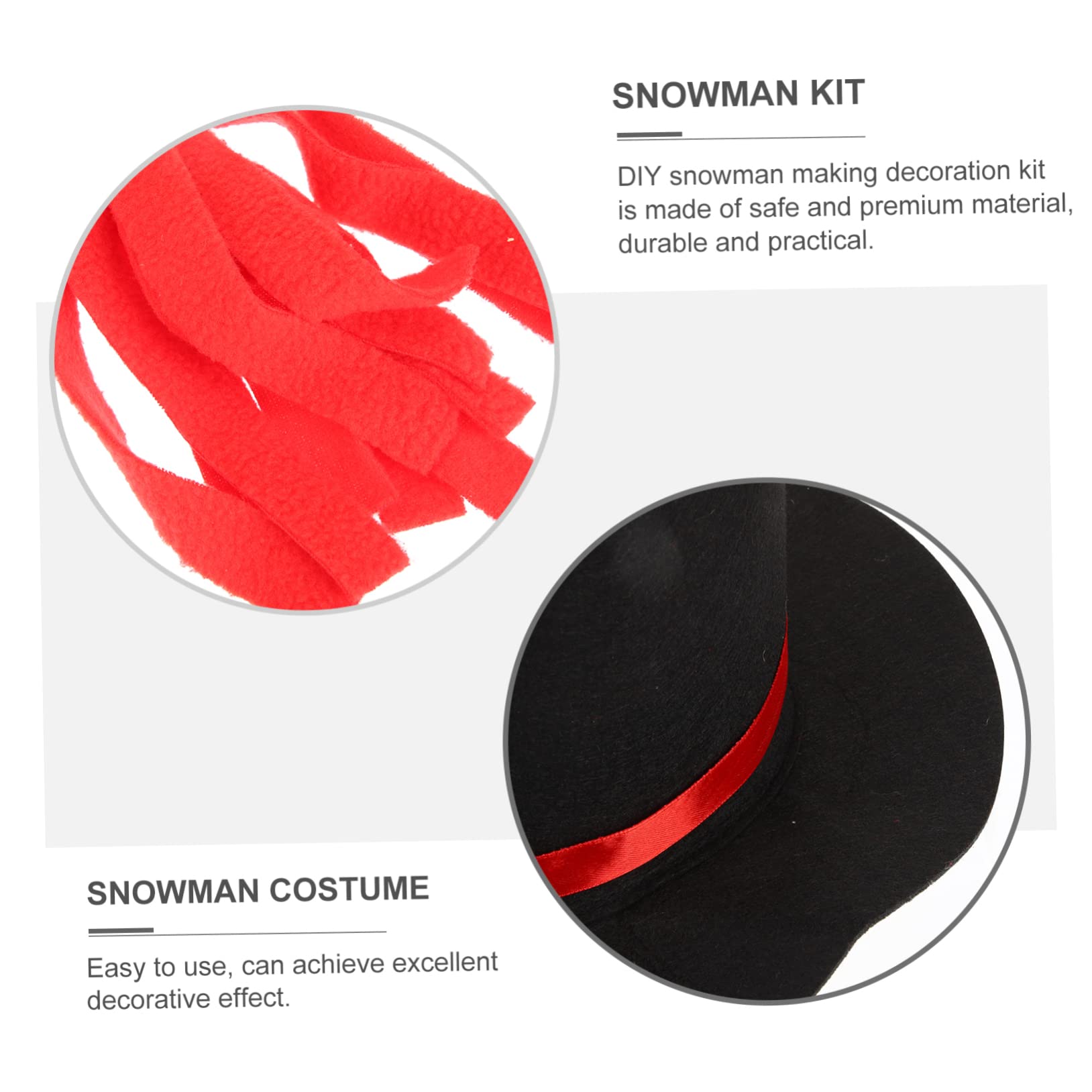 Cabilock 3 Ensembles Ensemble D'Habillage De Bonhomme De Neige Jouet De Bonhomme De Neige Accessoires De Chapeau De Nez Kit D'Habillage De Bonhomme De Neige Kit De Bonhomme De Neige
