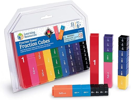 Miniatura 2 de Learning Resources Fraction Tower Fraction Cubes, bloques para niños, juego de 51 piezas, a partir de 6 años