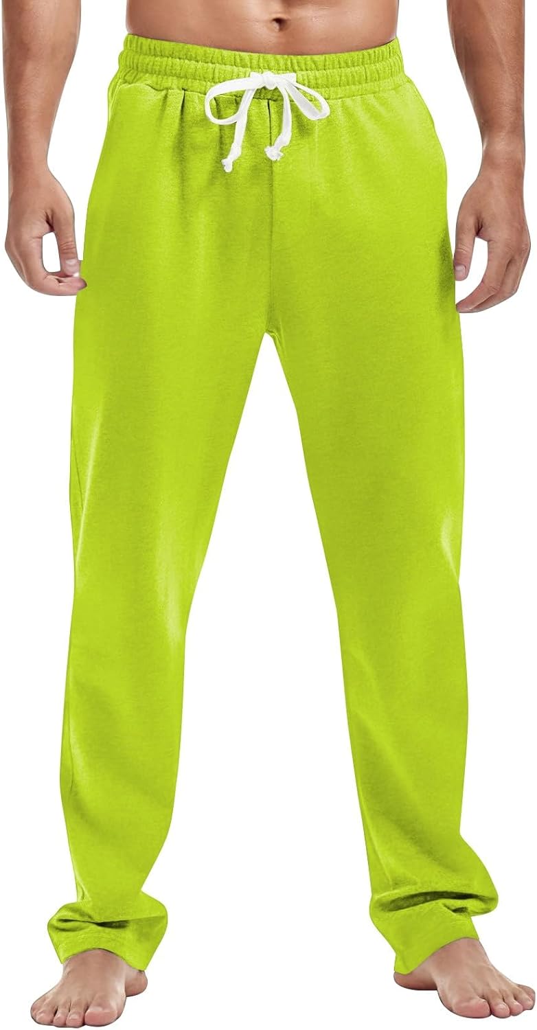 WENKOMG1 Men's Joggers Pants Athletic Elastic Waist Open Bottom Yoga Jogger Sweatpants with Pockets, S-2XL
