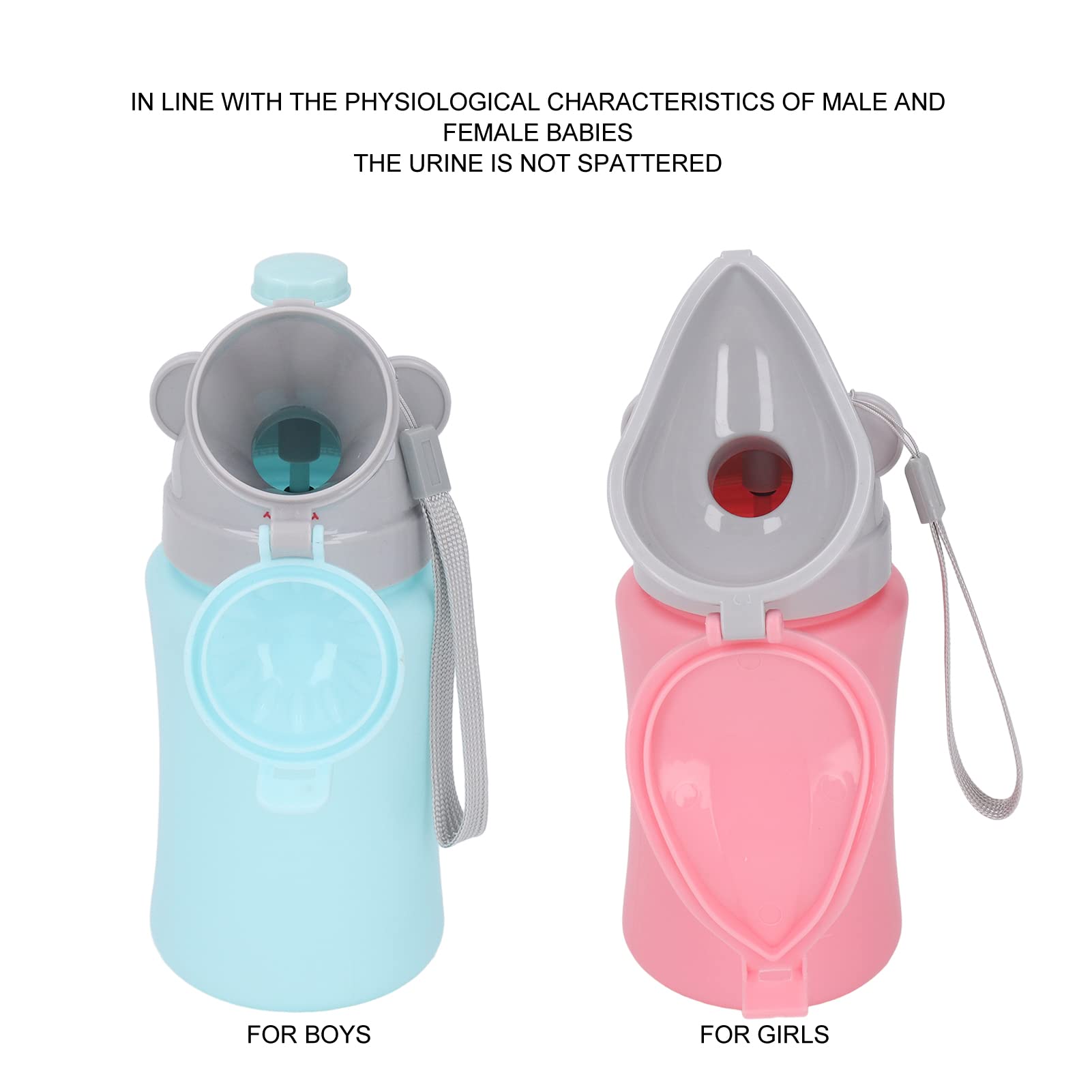 Kids Urinal Cup Leak Proof Travel Potty Bottle Portable Potty Emergency Urinal Toilet for Car Travel Camping,Kids Baby Potty Pee Training (Pink for Girl) - Image 3