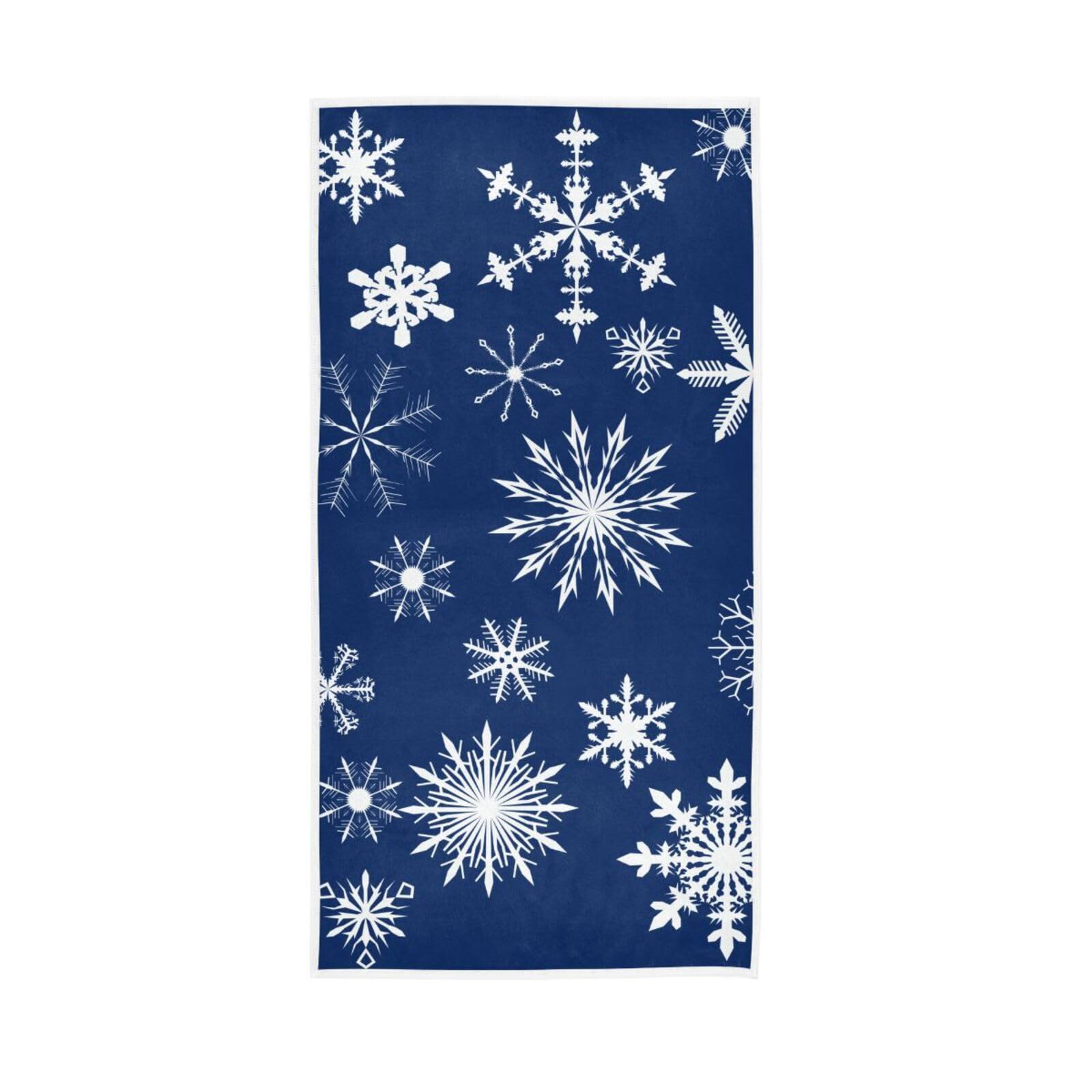 LSRCPD Blue Snowflakes Collection Bathroom Towel, 15 x 30 Inches Soft Hand Towel Spa Towels for Bathroom Farmhouse Hand Towels
