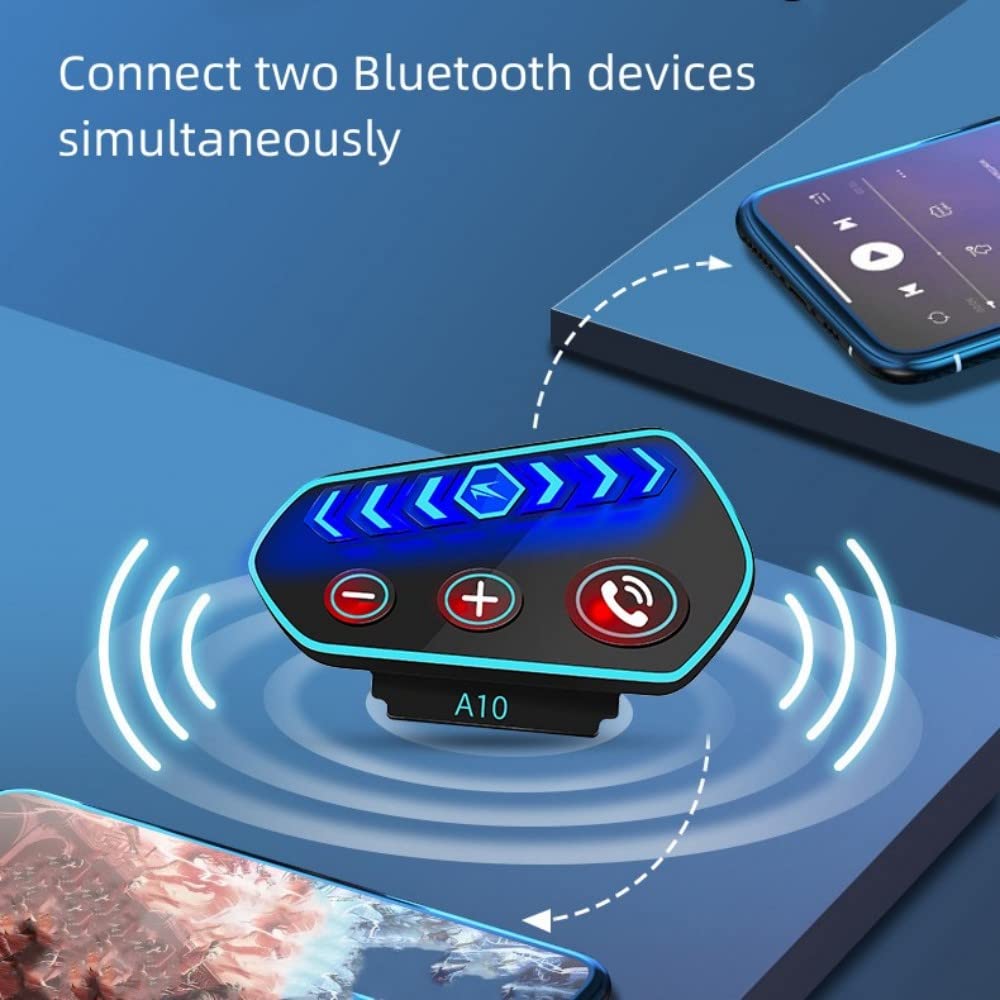 Casque de moto Bluetooth 160 heures de lecture, casque étanche Bluetooth 5.0 avec microphone, haut-parleur, annulation du bruit, HiFi stéréo, musique, auto-réponse, assistant vocal