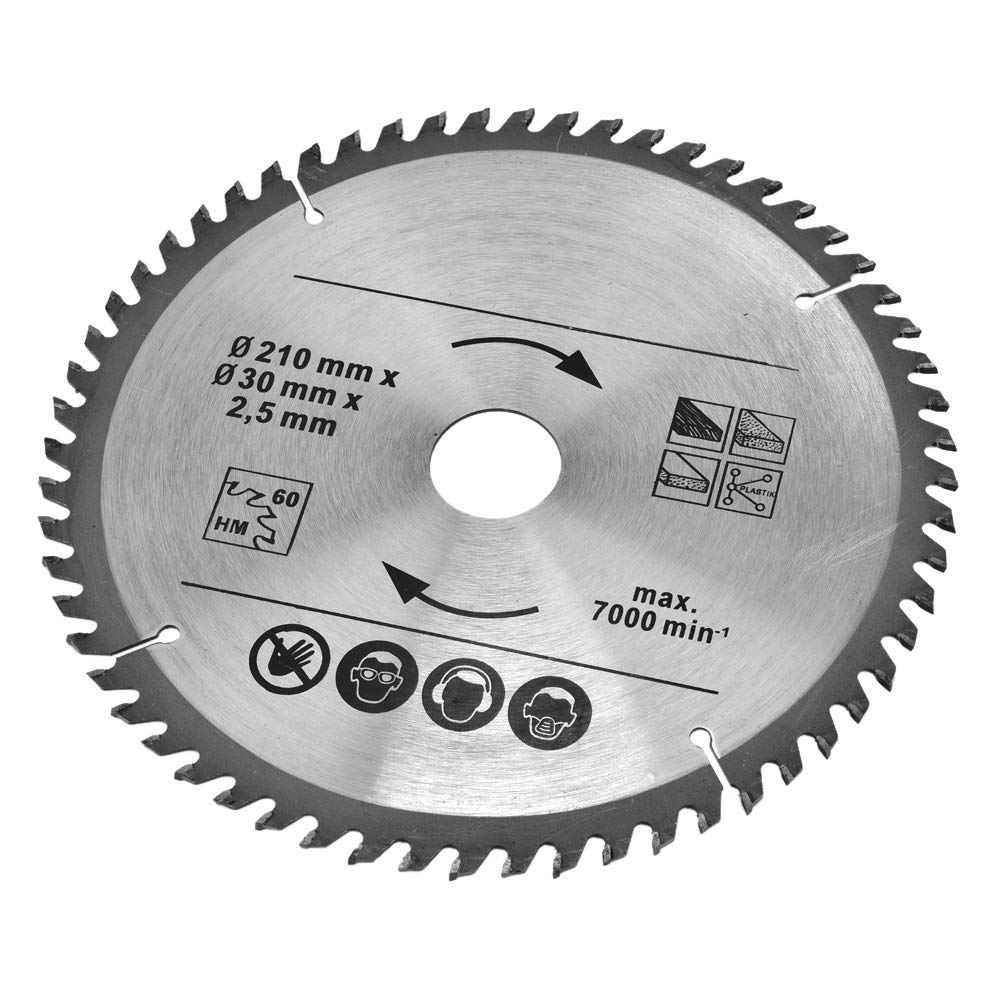 Lama per circolare 210 x 30 mm, lama per a denti in metallo duro 24 denti 48 denti 60 denti, per legno, plastica e metalli non ferrosi, accessorio professionale