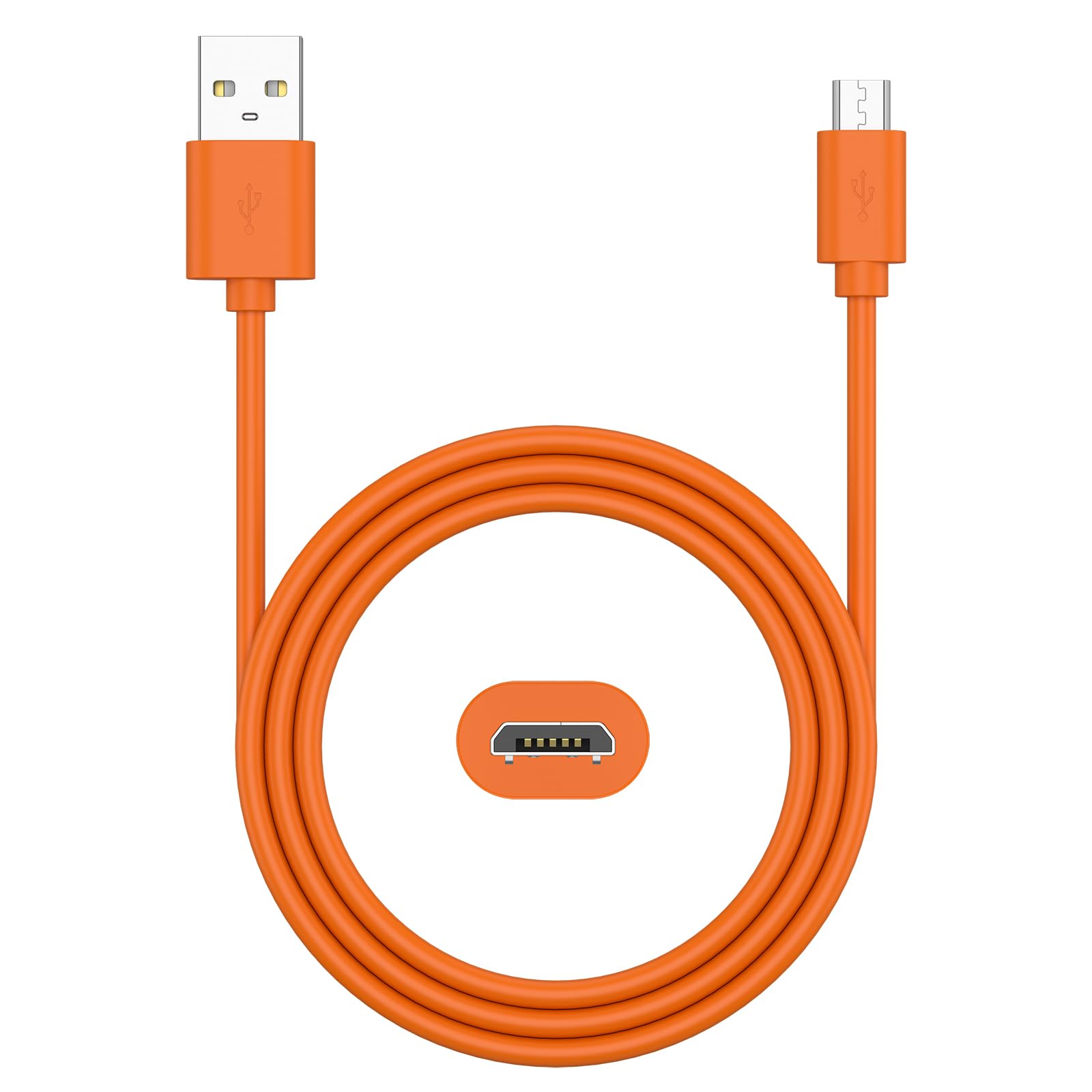 Replacement Fast Charging Charger Cable Power Cord compatible for Ring Enabled Video Doorbell (2020 Release) 2/3/3 Plus/4, Doorbell Pro/Plus and Camera Battery Charging Cable (Orange) — view 2
