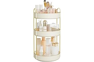 SONGMICS 3-Tier Round Makeup Organizer