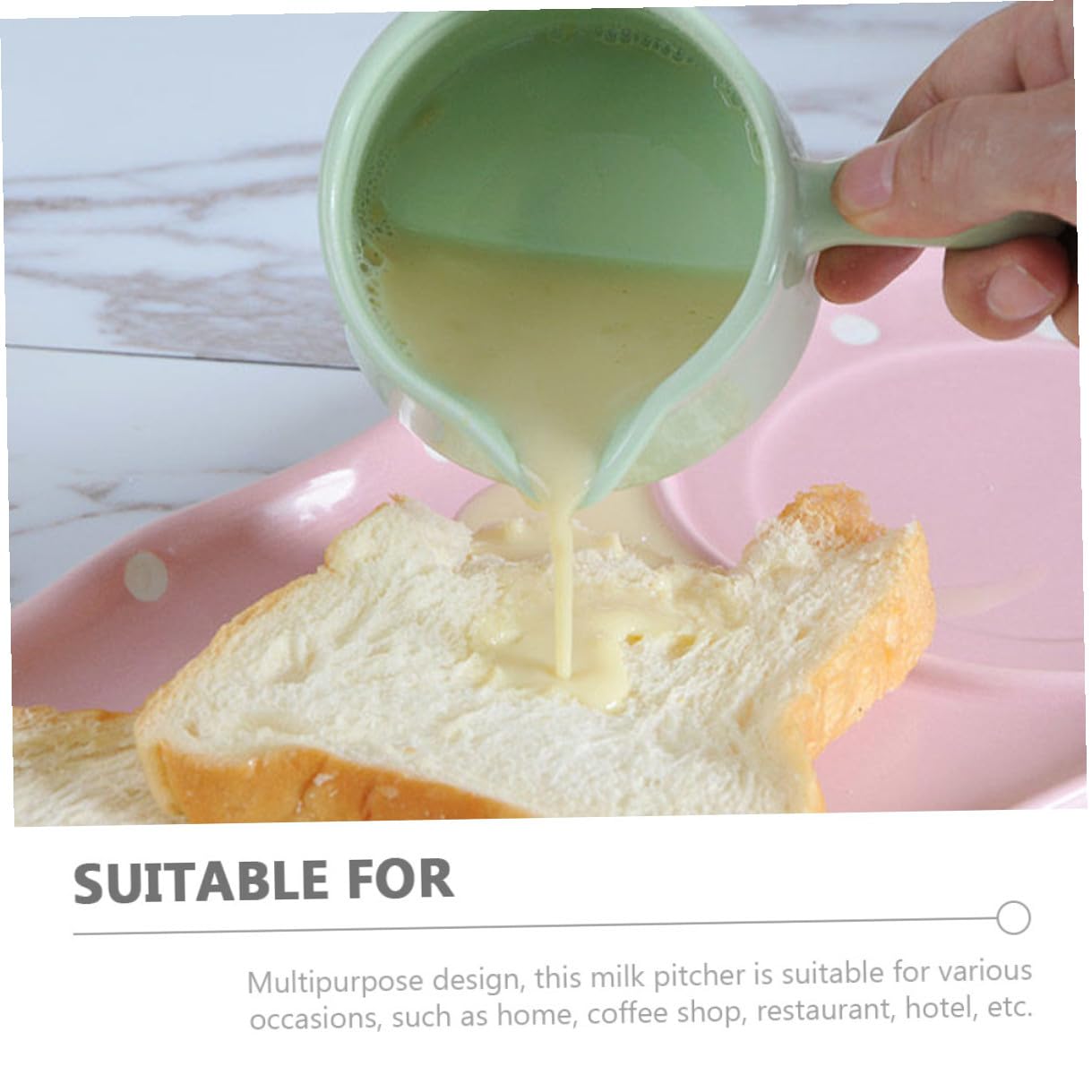 NUOBESTY 5pièces Pot à Lait Céramique avec Anse Tasse à Café Petite Pichet à Sauce ou Distributeur de Lait pour Maison