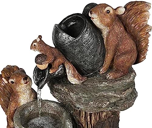 USB e água solar características interior e exterior três esquilos escultura fonte estátua jardim LE