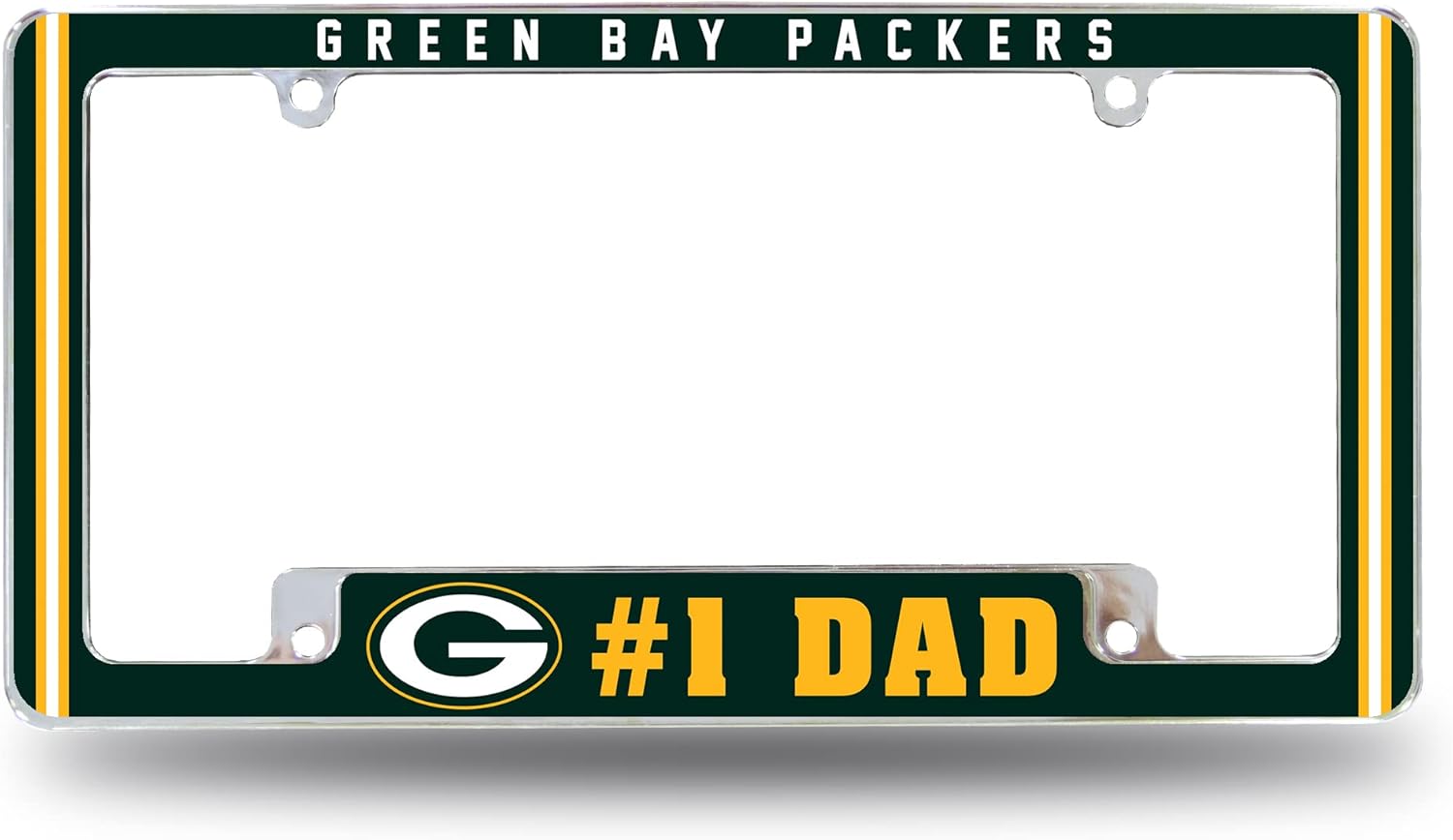 NFL Rico Industries All Over Chrome Frame 12" x 6" Chrome All Over Automotive License Plate Frame for Car/Truck/SUV