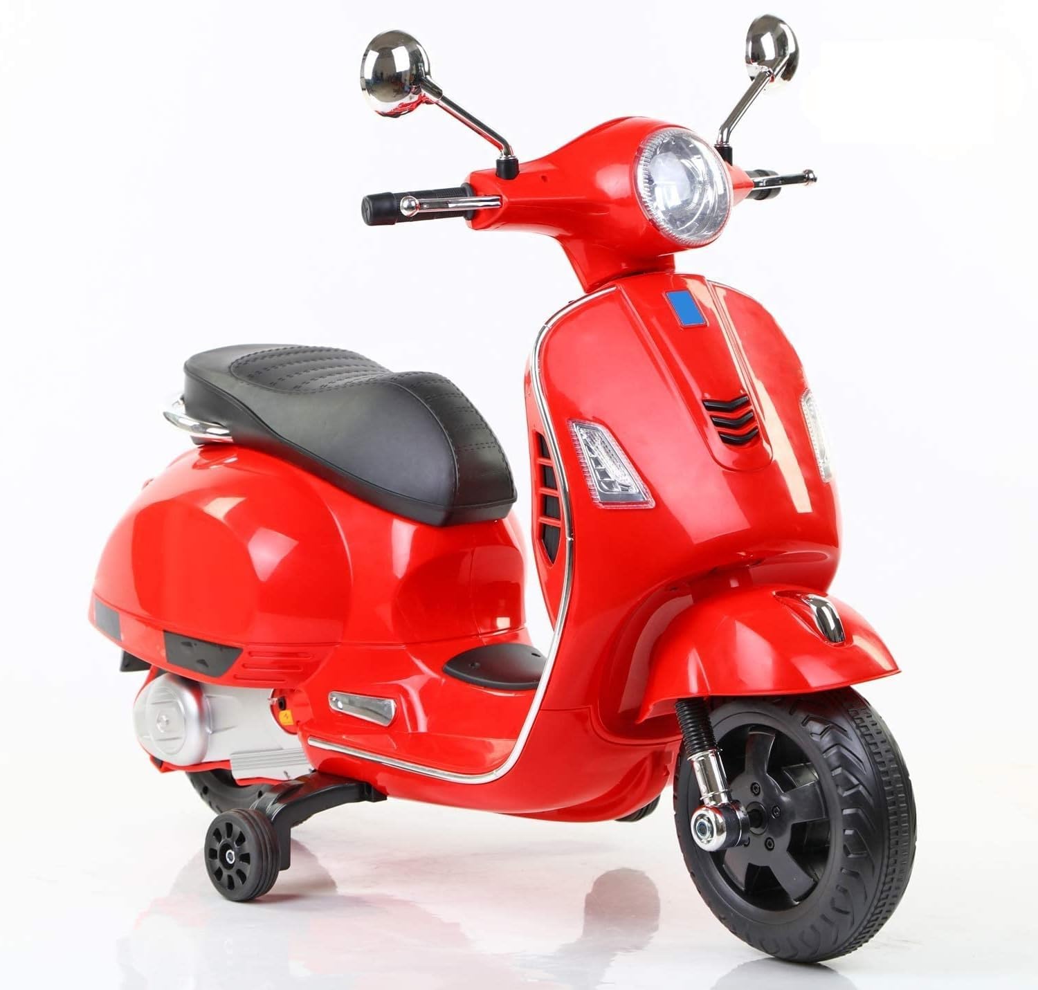 Srecap Vespa 12V Battery Operated Rechargeable Ride On Scooter with Foot Accelerator for Kids, 2 to 6 Years, (Red)-image-43