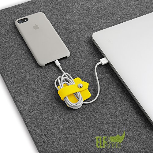 Image of Portable Electronic Device Cover Cord Organizer for Earphones, Yellow
