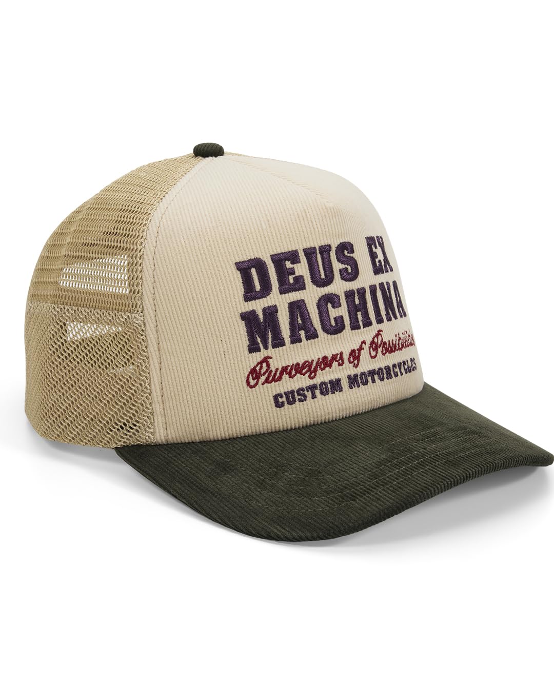 Deus Gumshoe Cord Trucker Cap - Cream