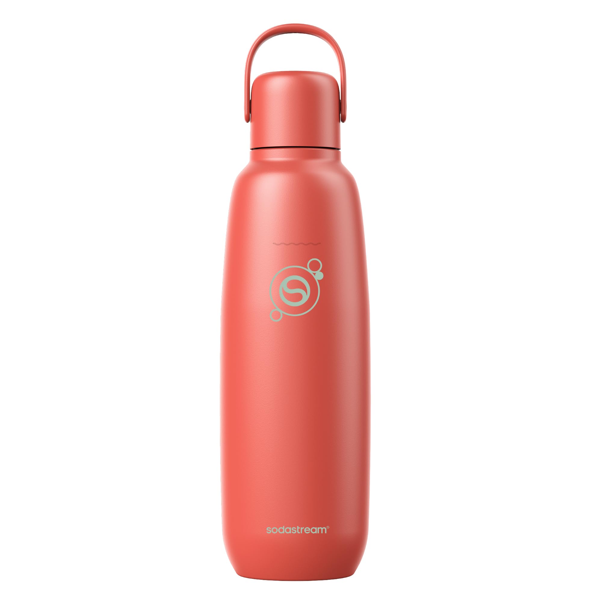 SodaStream Fizz & Go Cool, Stainless Steel Carbonated Water Bottle 0.9L, Insulated Metal Bottle for Sparkling Water, Compatible with TERRA, ART, ENSO & More in Papaya Orange