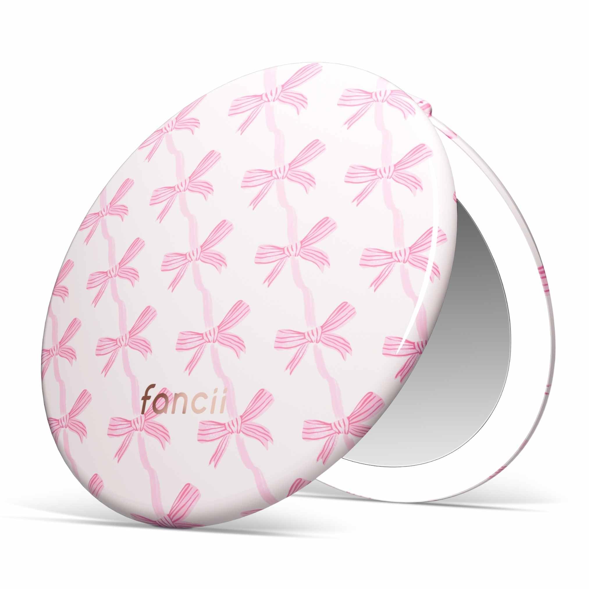 Fancii Taylor LED Lighted Travel Makeup Mirror, Rechargeable, 10x /1x Magnifying, Tru-Glow Lighting System, XL Large 5” Wide | Compact Mirror for