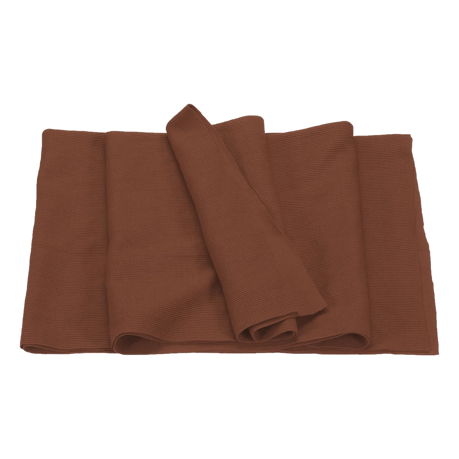 Rebower 50cm x 1.2m Elastic Cuffs Ribbed Trims for Sewing Cotton Fabric Knitted Ribbed Stretch Band, [for Cuffs, Waistband, Collar] - Light Brown