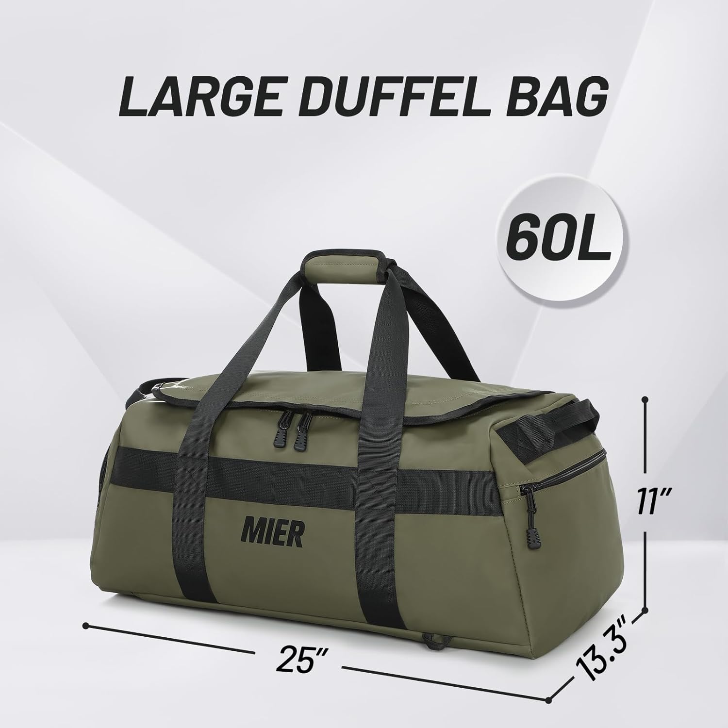 MIER Gym Bag for Men Large Duffel Backpack with Shoe Compartment, 60L Convertible Duffle Bags Weekender Overnight Bag for Gym Sports Travel, Green - Image 5