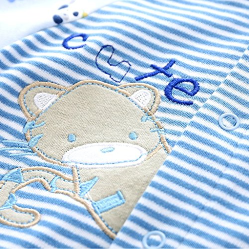 Pyjama Bébé Filles Garçons Combinaisons en Coton Grenouillères Bodys à Manches Longues, 9 mois,Chat - Image 6