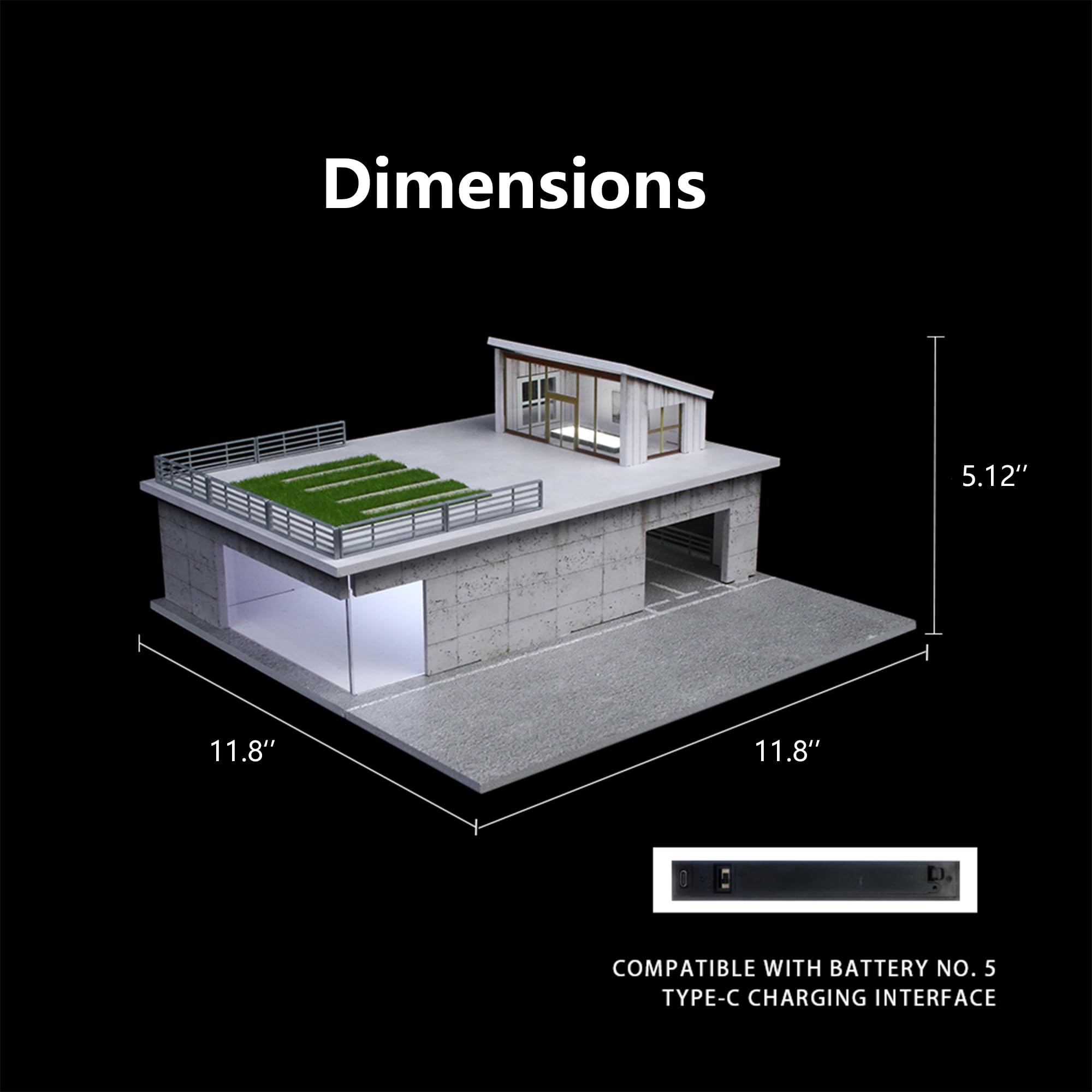 Modello moderno del garage della villa di Diorama della scala 1:64