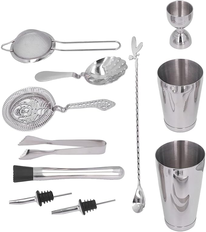 Set de Coctelera 11 Piezas, Acero Inoxidable con Accesorios miniatura 6