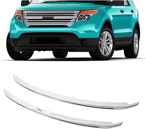 Miniatura 9 de KUAFU Moldura de parrilla inferior compatible con Ford Explorer 2011-2015 Base Limited XLT Moldura de parrilla delantera cromada de reemplazo para